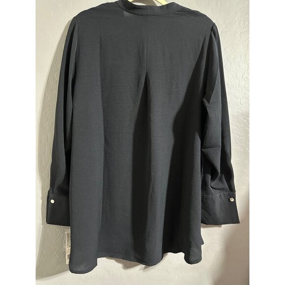Zac & Rachel Women's Black Pleated Blouse Plus Size 1X NWT - Picture 2 of 7
